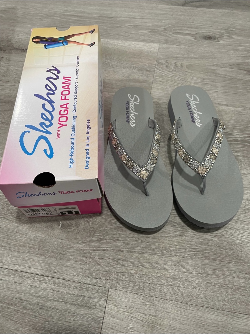 Skechers Gray Beaded Sandals - Picture 3 of 3
